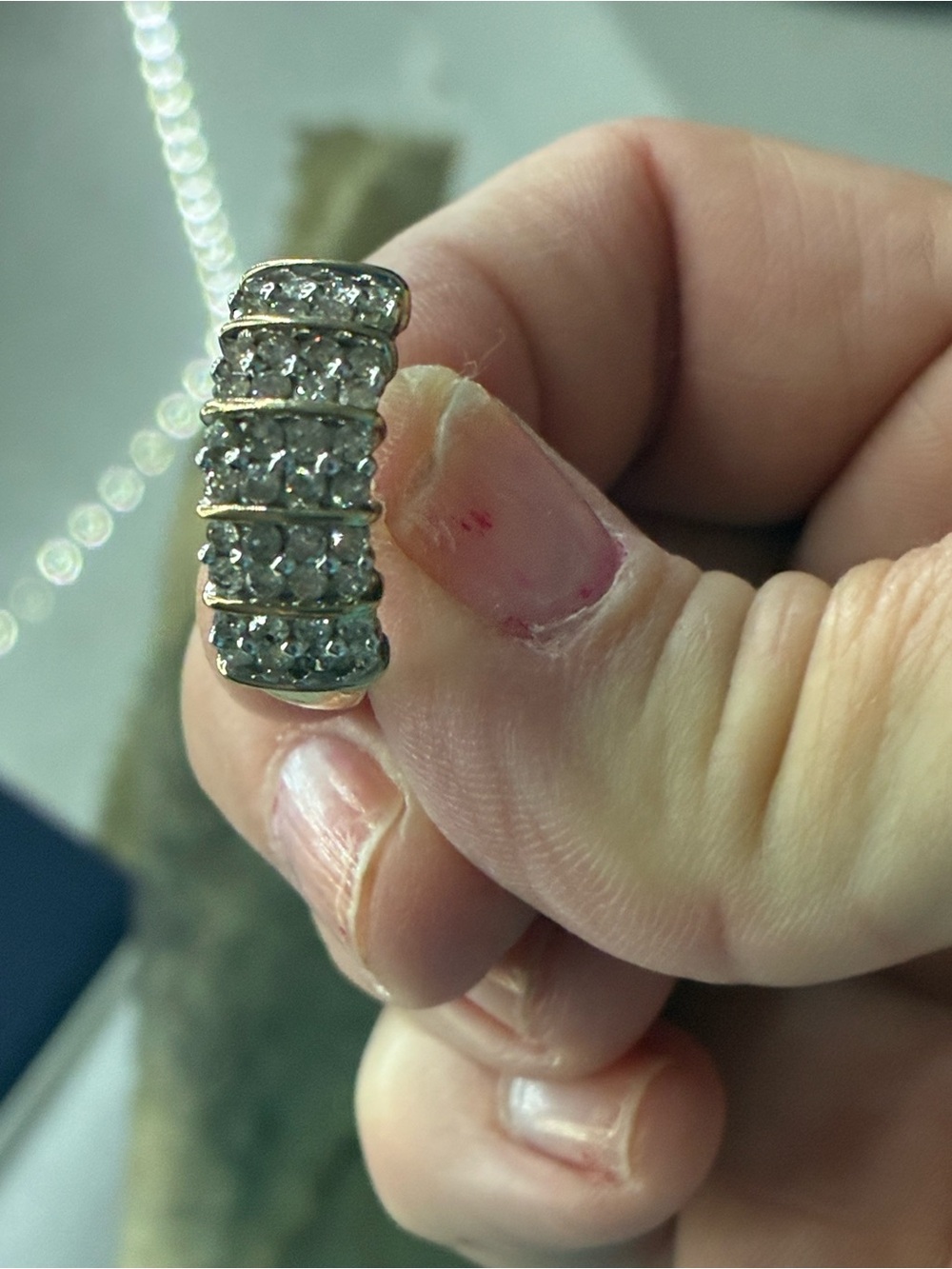 Gold over sterling silver diamond anniversary band - Picture 4 of 5